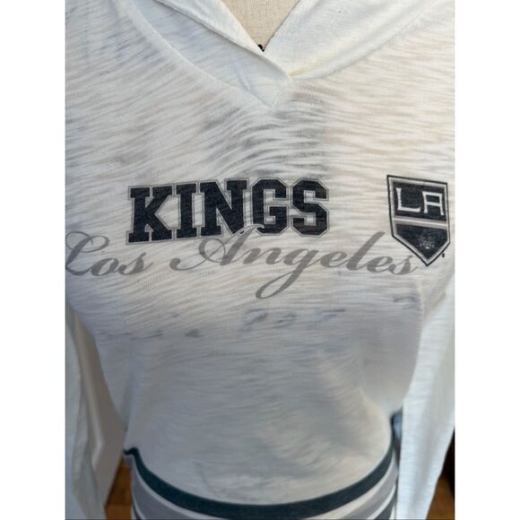 Levelwear Women's Size Medium White Black LA Kings Hockey Hoodie Sweatshirt - Picture 2 of 6